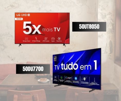 Smart TV LG 50UT8050 vs Samsung 50DU7700 — Qual a Melhor Smart TV 50 4K?